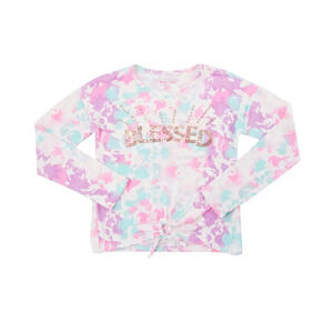 Colette Lilly Girls Long Sleeve Tie Dye Blessed Yummy Top Multi Size S